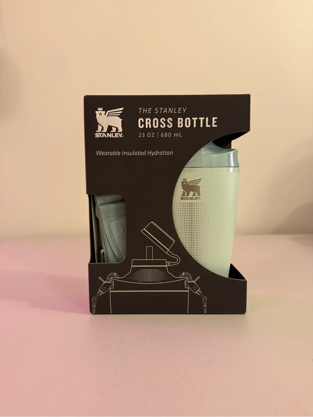 *NIB* Stanley Cross Bottle 23 oz Insulated Bottle with Strap in “Mist” - Picture 2 of 7